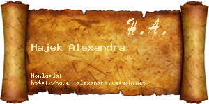 Hajek Alexandra névjegykártya